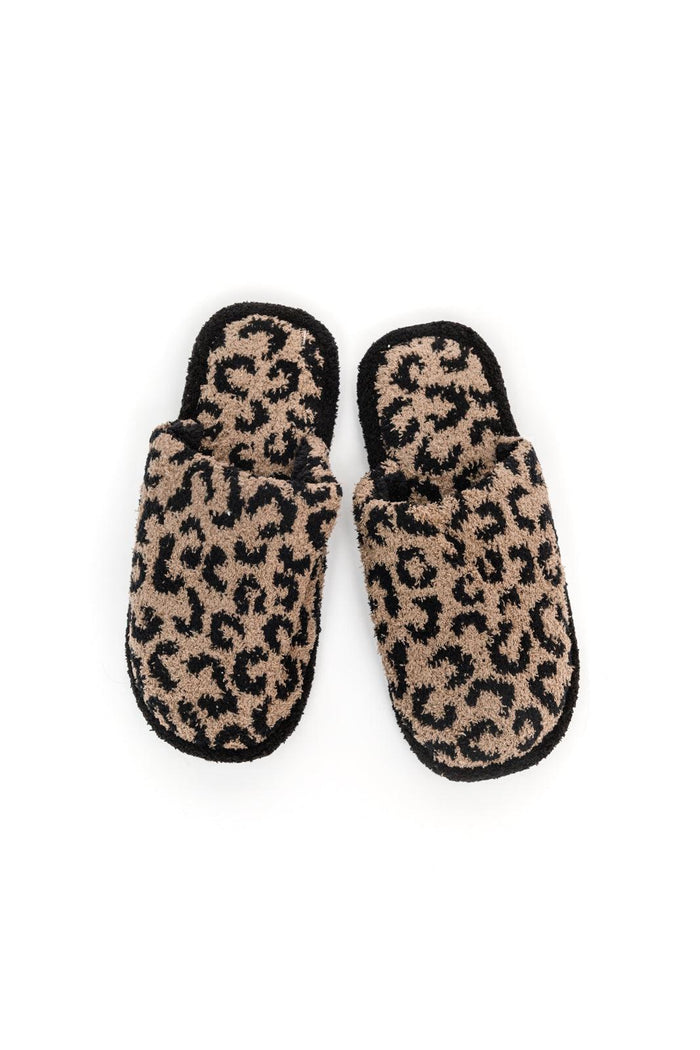 Hazel Blues® | Fuzziest Feet Animal Print Slippers In Mocha - Hazel Blues®