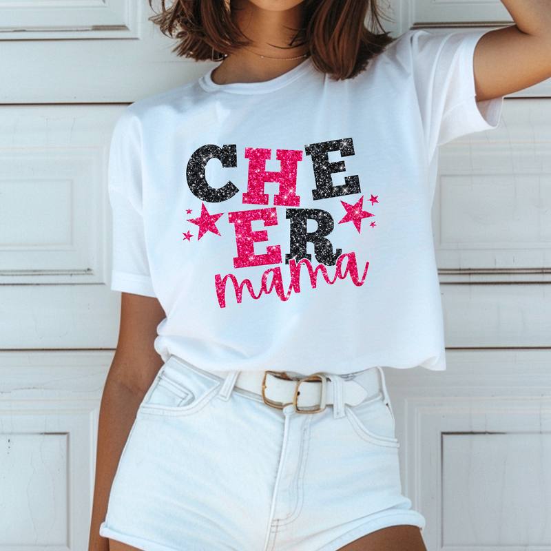 Hazel Blues® |  Cheer Mama Glitter Graphic Tee