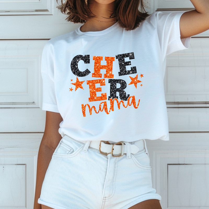 Hazel Blues® |  Cheer Mama Glitter Graphic Tee