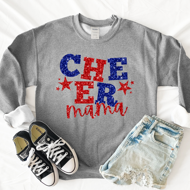 Hazel Blues® |  Cheer Mama Glitter Graphic Sweatshirt