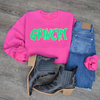 Hazel Blues® |  Grinchy Chenille Patch Sweatshirt: LIME GREEN