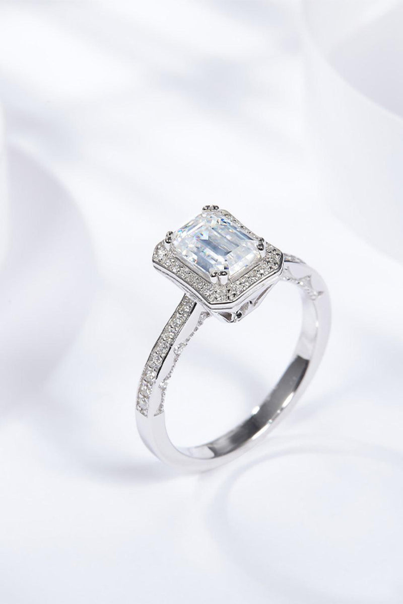 Hazel Blues® | 1 Carat Moissanite 925 Sterling Silver Halo Ring - Hazel Blues®