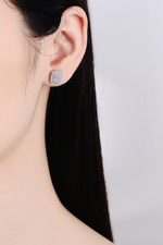 Hazel Blues® | 1 Carat Moissanite and Zircon Contrast Geometric Stud Earrings - Hazel Blues®