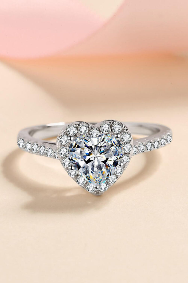 Hazel Blues® | 1 Carat Moissanite Heart-Shaped Ring - Hazel Blues®