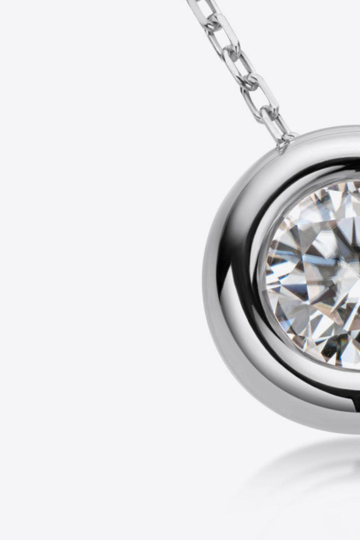 Hazel Blues® | 1 Carat Moissanite Pendant 925 Sterling Silver Necklace - Hazel Blues®