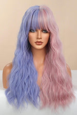 Hazel Blues® | 13*1" Full-Machine Wigs Synthetic Long Wave 26" in Blue/Pink Split Dye - Hazel Blues®