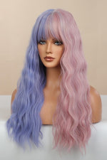Hazel Blues® | 13*1" Full-Machine Wigs Synthetic Long Wave 26" in Blue/Pink Split Dye - Hazel Blues®