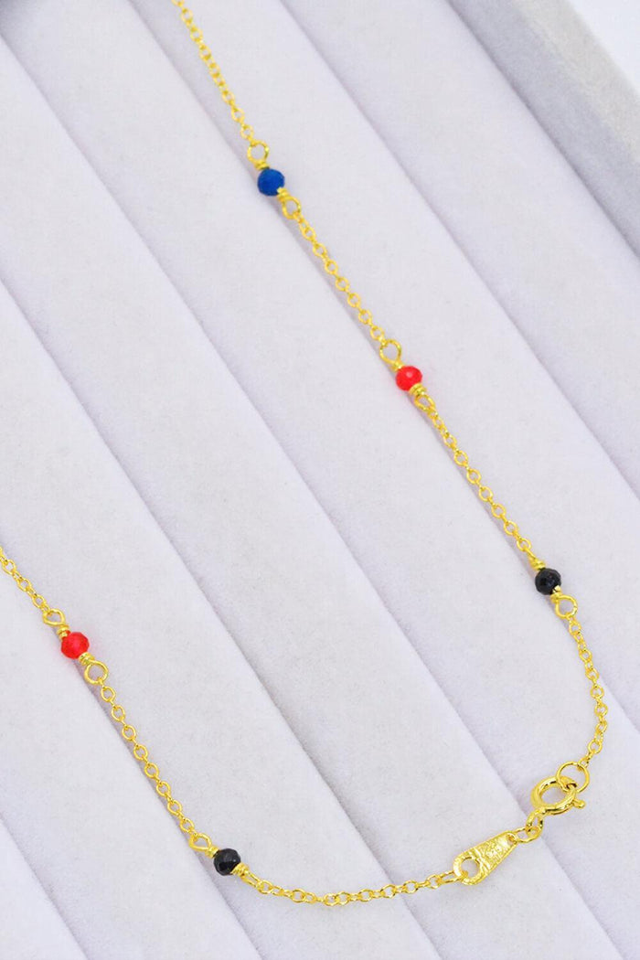 Hazel Blues® | 18K Gold-Plated Multicolored Bead Necklace - Hazel Blues®