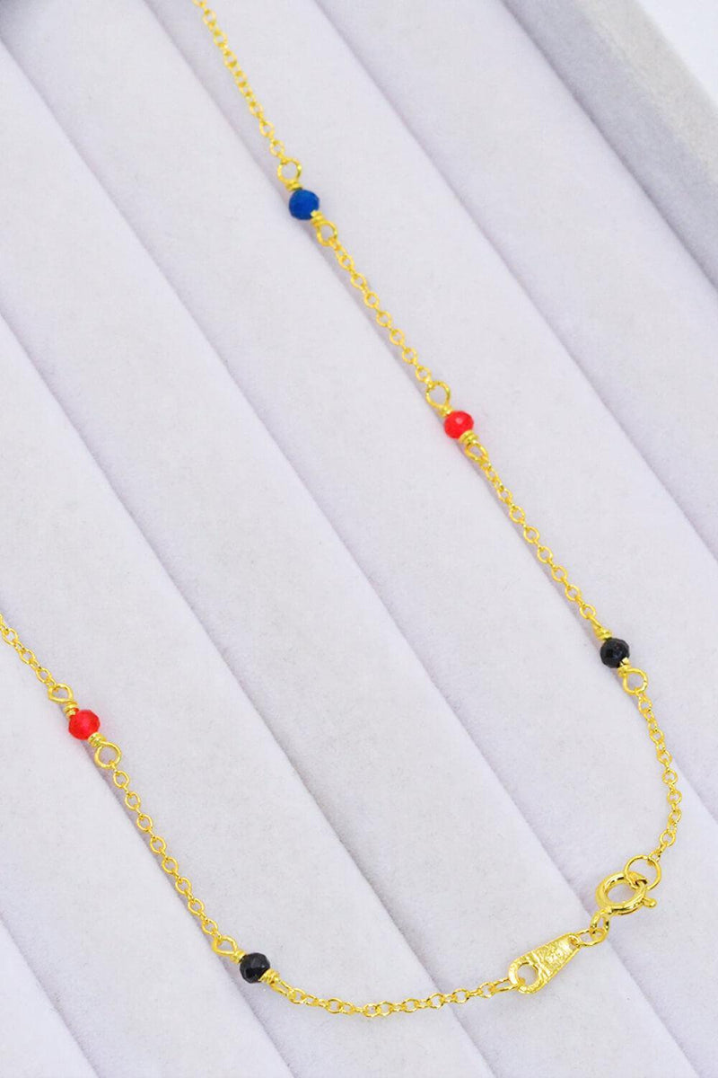 Hazel Blues® | 18K Gold-Plated Multicolored Bead Necklace - Hazel Blues®