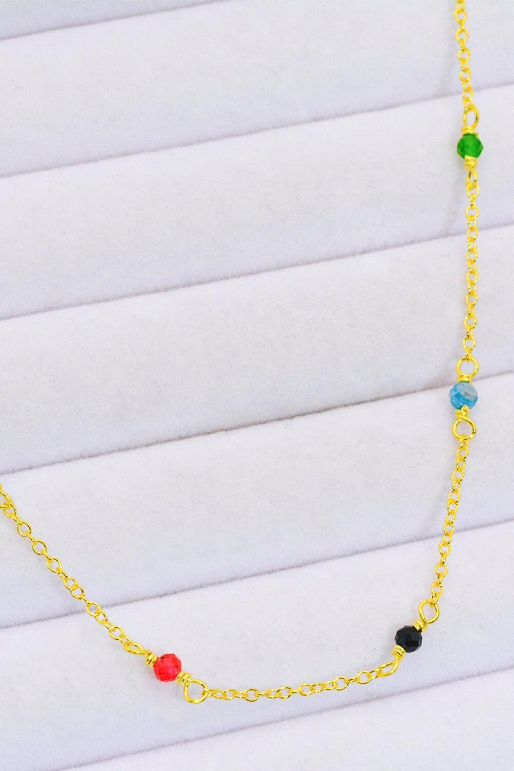 Hazel Blues® | 18K Gold-Plated Multicolored Bead Necklace - Hazel Blues®