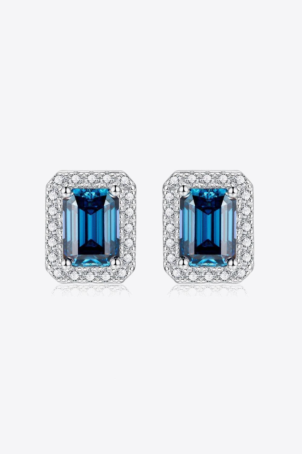 Hazel Blues® | 2 Carat Moissanite Stud Earrings in Indigo - Hazel Blues®