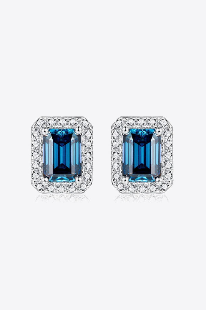 Hazel Blues® | 2 Carat Moissanite Stud Earrings in Indigo - Hazel Blues®