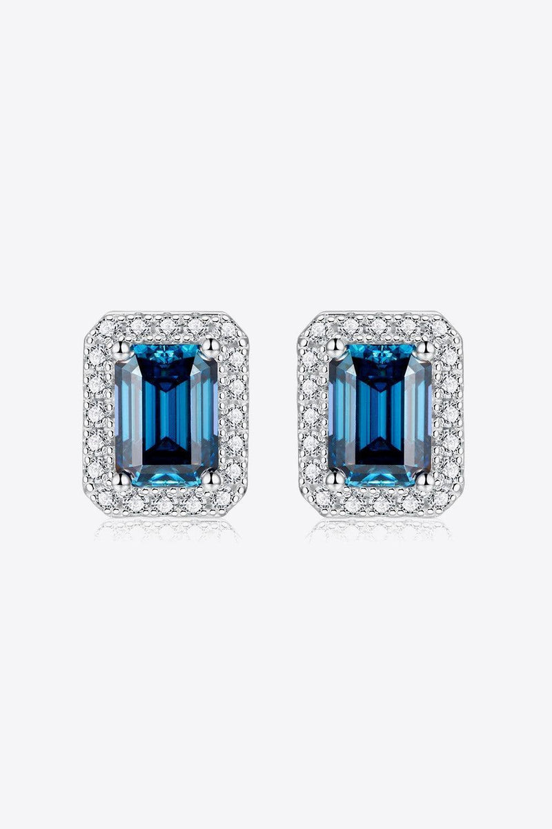 Hazel Blues® | 2 Carat Moissanite Stud Earrings in Indigo - Hazel Blues®