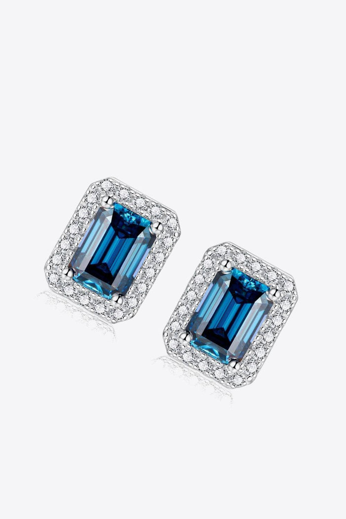 Hazel Blues® | 2 Carat Moissanite Stud Earrings in Indigo - Hazel Blues®