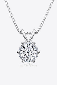 Hazel Blues® | 925 Sterling Silver 1 Carat Moissanite Pendant Necklace - Hazel Blues®