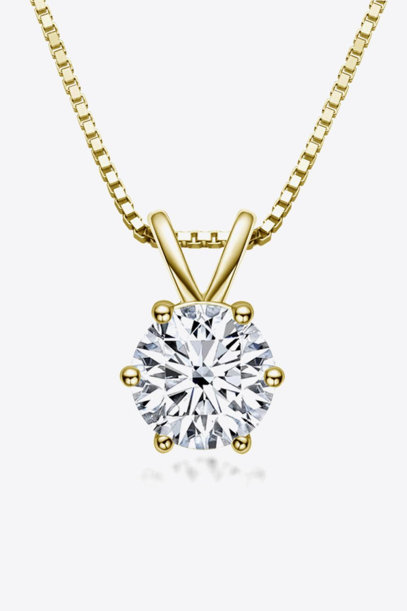 Hazel Blues® | 925 Sterling Silver 1 Carat Moissanite Pendant Necklace - Hazel Blues®