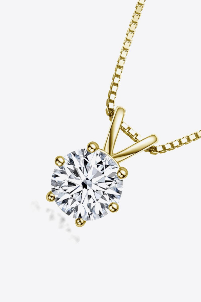 Hazel Blues® | 925 Sterling Silver 1 Carat Moissanite Pendant Necklace - Hazel Blues®