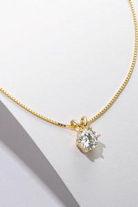 Hazel Blues® | 925 Sterling Silver 1 Carat Moissanite Pendant Necklace - Hazel Blues®