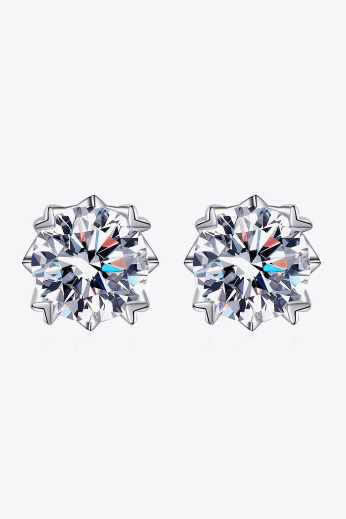 Hazel Blues® | 925 Sterling Silver 4 Carat Moissanite Stud Earrings - Hazel Blues®