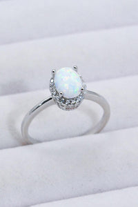 Hazel Blues® | 925 Sterling Silver 4-Prong Opal Ring - Hazel Blues®