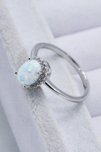 Hazel Blues® | 925 Sterling Silver 4-Prong Opal Ring - Hazel Blues®