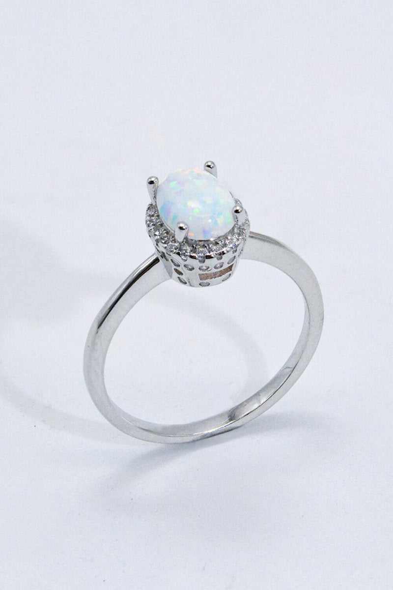 Hazel Blues® | 925 Sterling Silver 4-Prong Opal Ring - Hazel Blues®