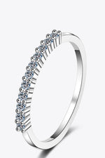 Hazel Blues® | 925 Sterling Silver Inlaid Moissanite Polished Ring - Hazel Blues®