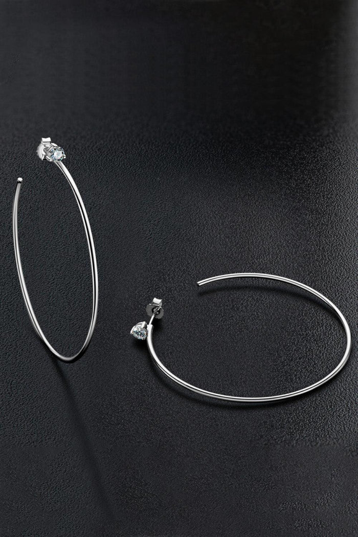 Hazel Blues® | 925 Sterling Silver Moissanite Hoop Earrings - Hazel Blues®