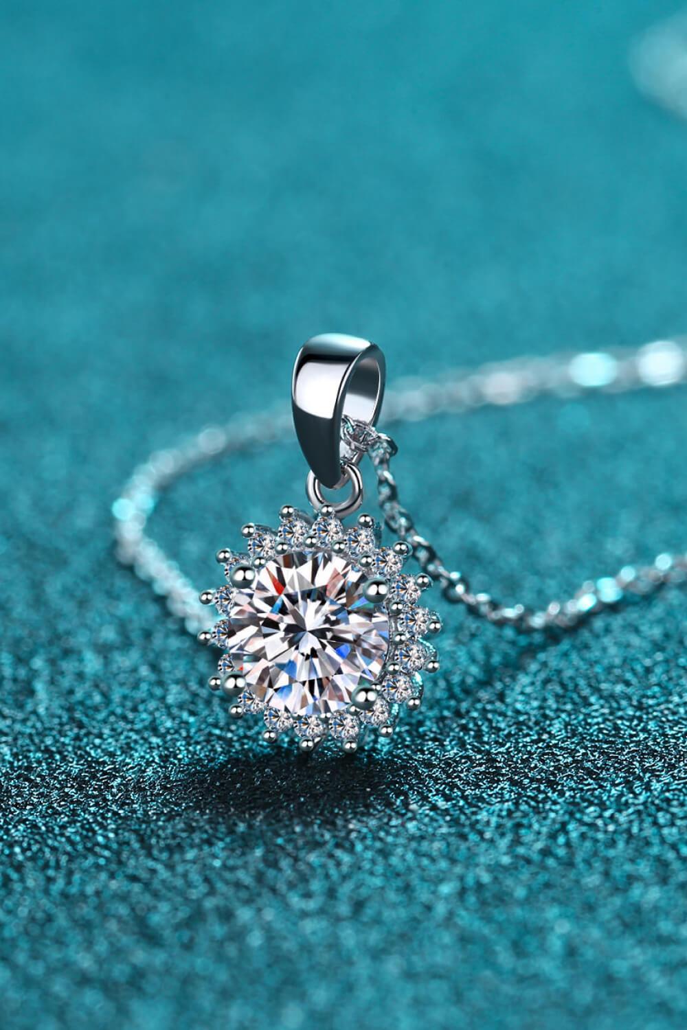 Hazel Blues® | 925 Sterling Silver Moissanite Pendant Necklace - Hazel Blues®