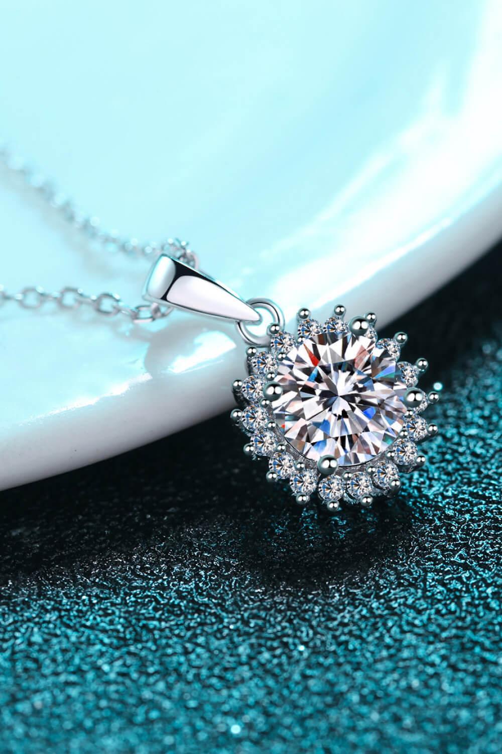 Hazel Blues® | 925 Sterling Silver Moissanite Pendant Necklace - Hazel Blues®