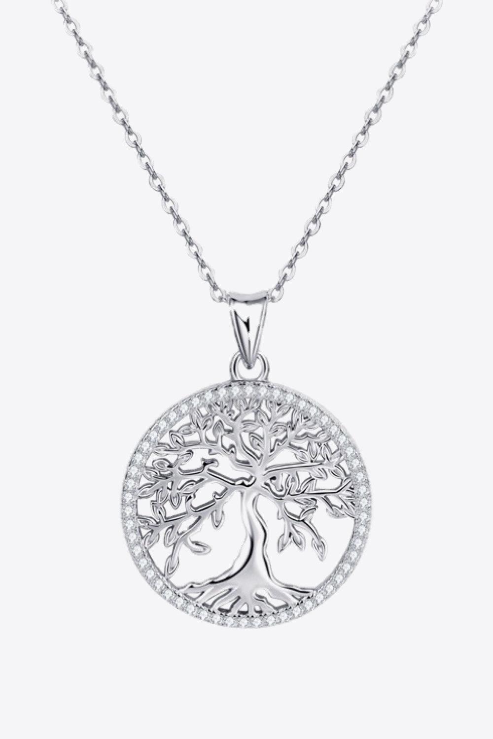 Hazel Blues® | 925 Sterling Silver Moissanite Tree Pendant Necklace - Hazel Blues®