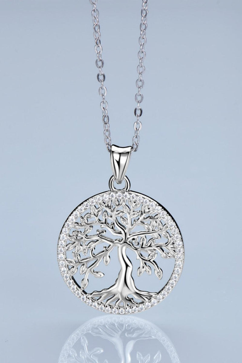 Hazel Blues® | 925 Sterling Silver Moissanite Tree Pendant Necklace - Hazel Blues®
