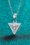 Hazel Blues® | 925 Sterling Silver Triangle Moissanite Pendant Necklace - Hazel Blues®