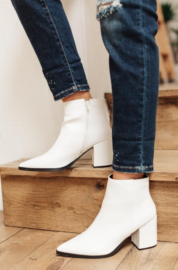 Hazel Blues® | Amari Ankle Boots in White - Hazel Blues®