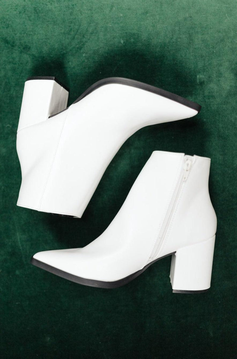 Hazel Blues® | Amari Ankle Boots in White - Hazel Blues®