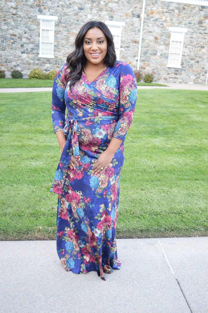 Hazel Blues® | Andrea Floral Wrap Maxi - Hazel Blues®
