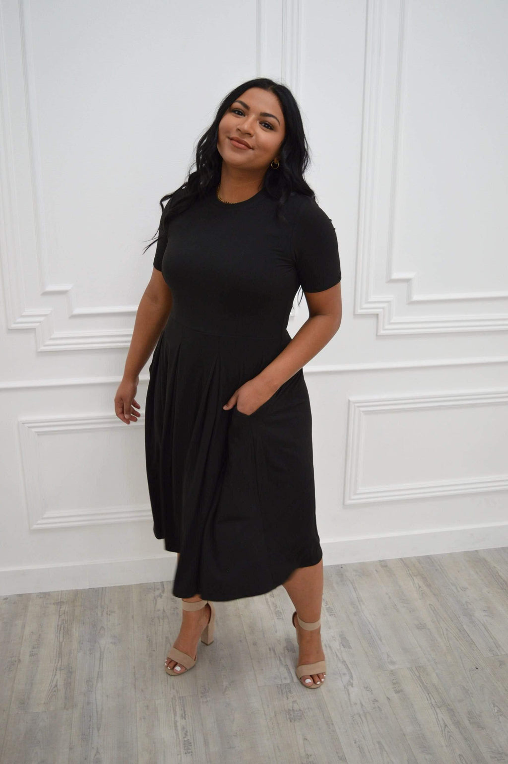 Hazel Blues® | Anything But Basic Midi Dress - Hazel Blues®