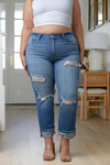 Hazel Blues® | Belinda High Rise Distressed Straight Jeans - Hazel Blues®