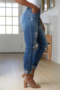 Hazel Blues® | Belinda High Rise Distressed Straight Jeans - Hazel Blues®