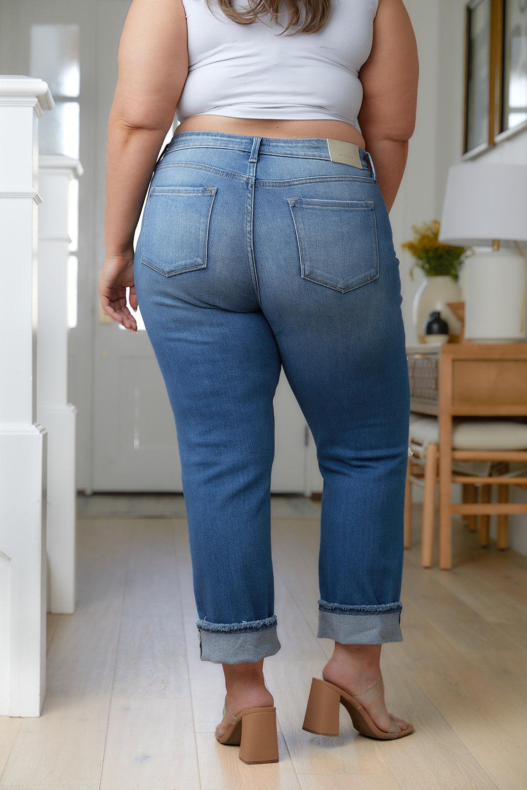 Hazel Blues® | Belinda High Rise Distressed Straight Jeans - Hazel Blues®