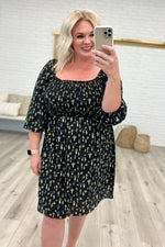 Hazel Blues® | Black Floral Square Neck Dress - Hazel Blues®