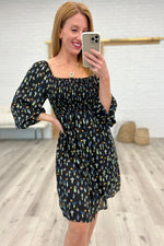 Hazel Blues® | Black Floral Square Neck Dress - Hazel Blues®