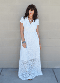 Hazel Blues® | Boho Dreams Lace Dress: Blanc