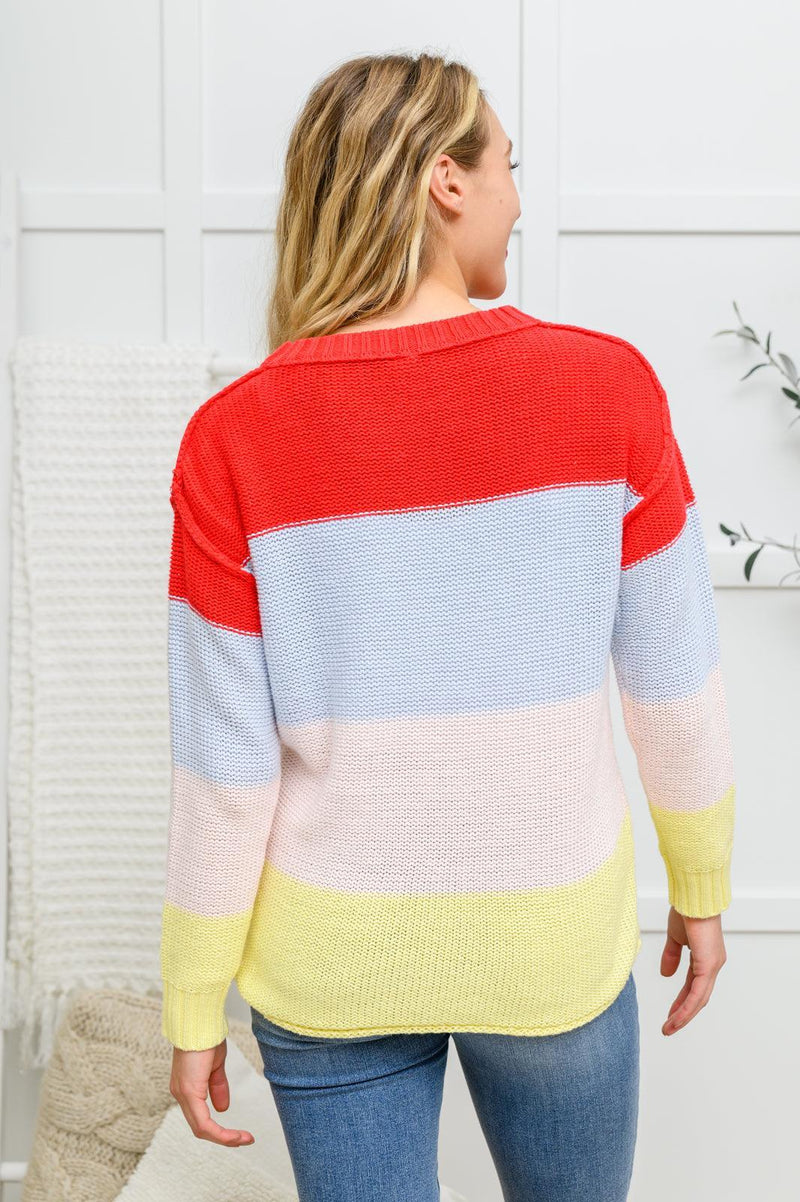 Hazel Blues® | Bright Striped Knit Sweater - Hazel Blues®