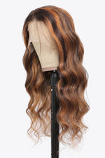 Hazel Blues® | Brown with Caramel Highlights Lace Front Wave Wigs Human Virgin Hair 18" - Hazel Blues®