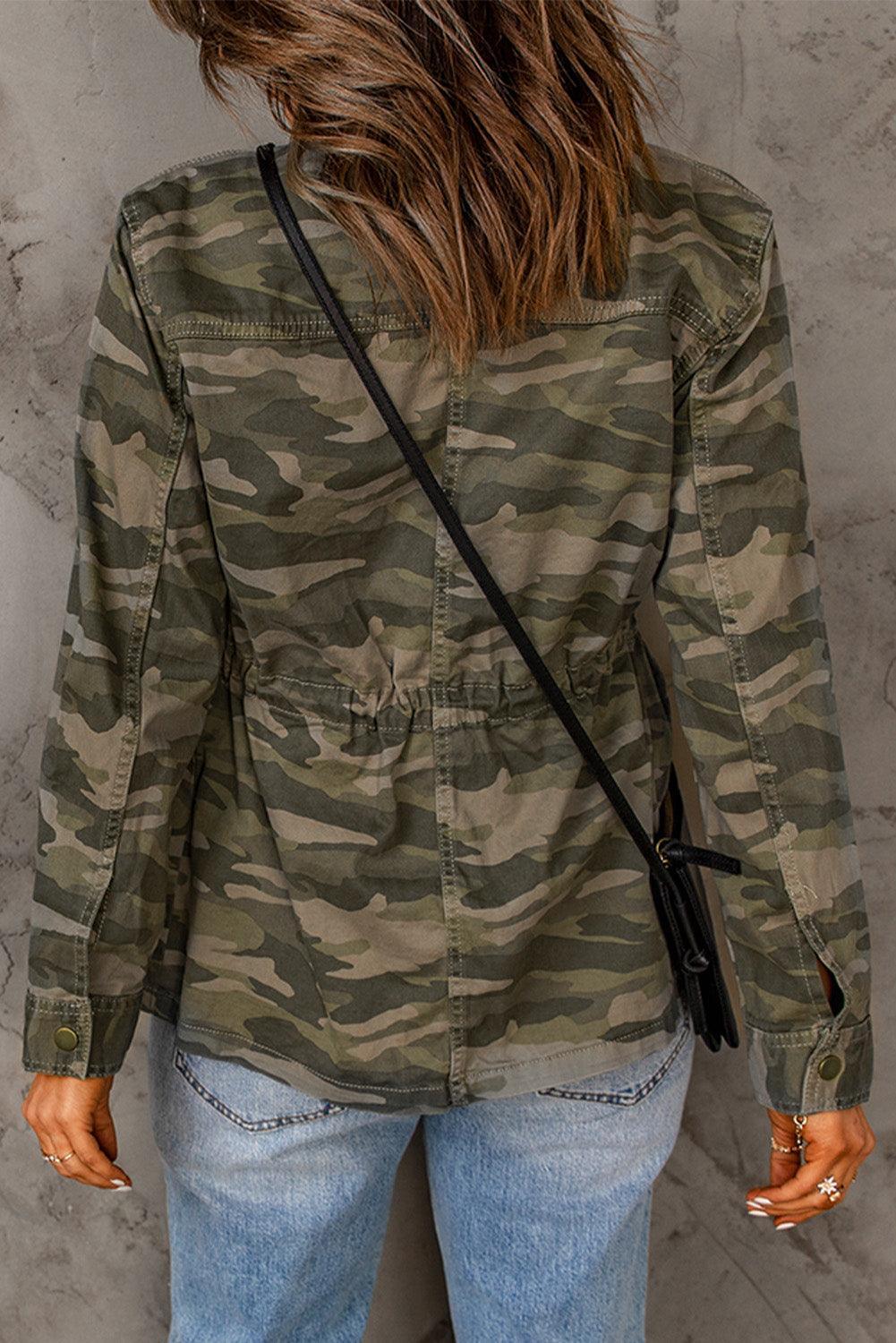 Hazel Blues® | Camouflage Snap Down Jacket - Hazel Blues®