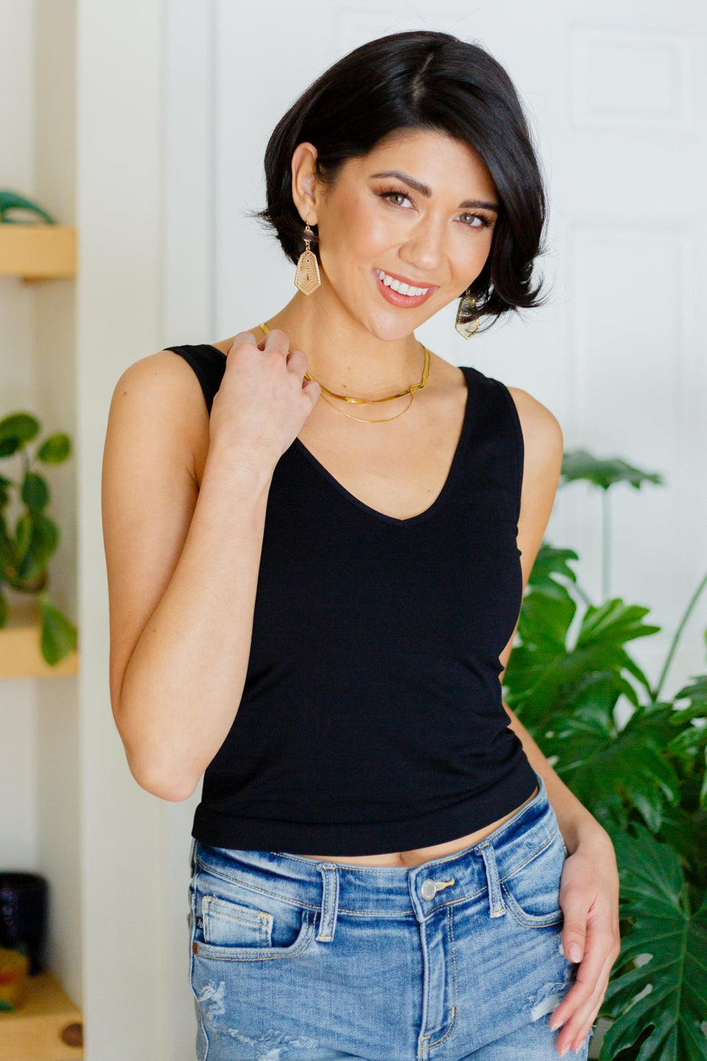 Hazel Blues® | Carefree Seamless Reversible Tank in Black - Hazel Blues®