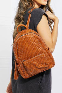 Hazel Blues® | Certainly Chic Faux Leather Woven Backpack - Hazel Blues®