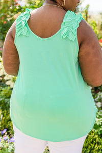 Hazel Blues® | Cherry Girl Tank in Green - Hazel Blues®