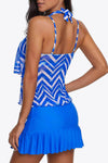 Hazel Blues® | Chevron Two-Tone Ruffled Two-Piece Swimsuit - Hazel Blues®